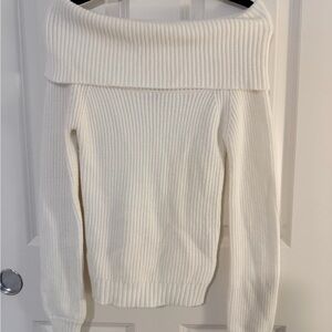 NWOT Sincerely Jules Elegant Off-Shoulder White Sweater